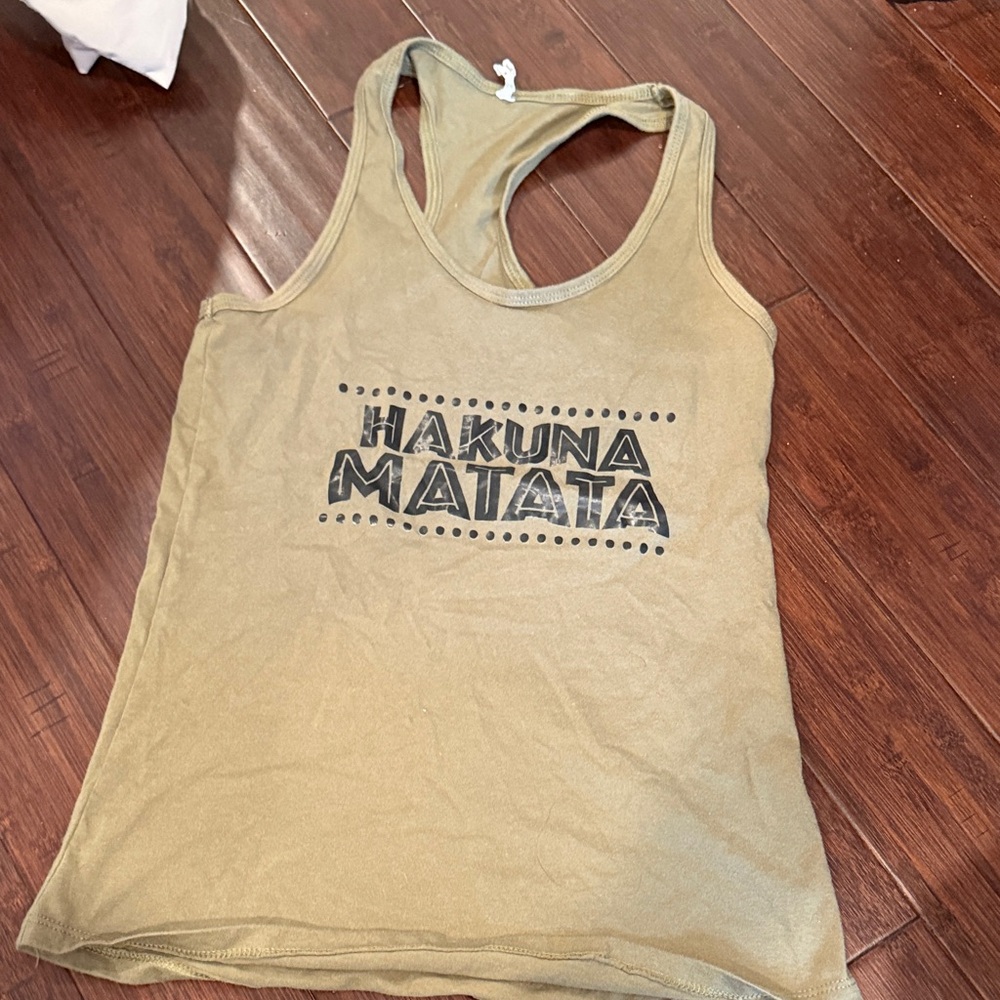 Hakuna Matata Graphic Racerback Tank Top - Olive